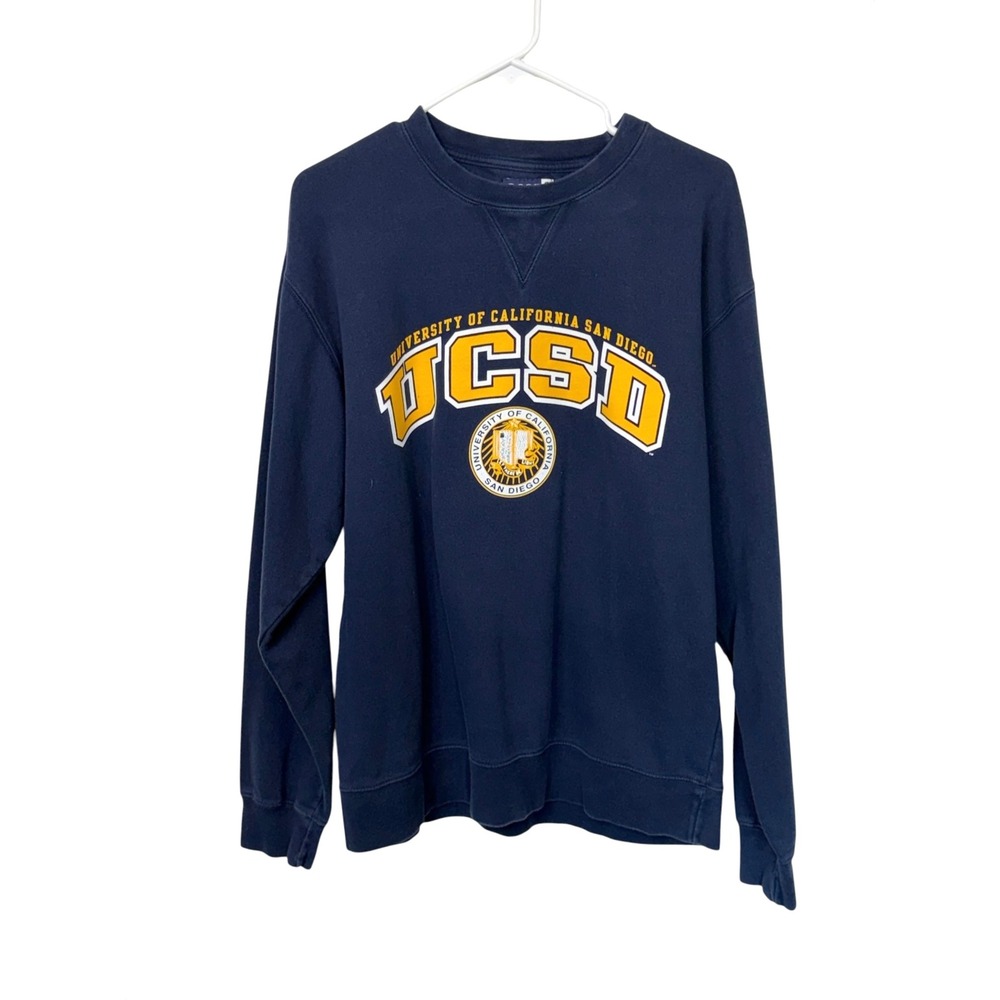 Gear Navy Blue UCSD Graphic Collegiate 100% Cotton Crewneck Sweatshirt, Large